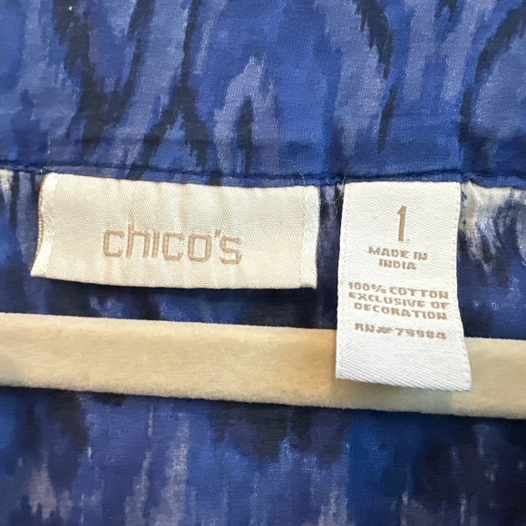 Chico's Size 8 Animal, Tie Dye, Boho Tunic - Picture 2 of 4